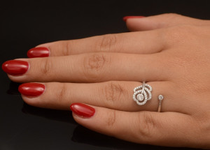 Inel ARGINT FLOARE Swarovski 925 CZ