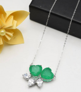 Lantisor Din Argint Smarald Verde Arg391E