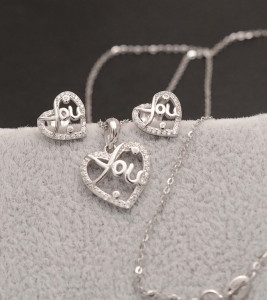Set Argint 925 Rodiat --LOVE YOU-- cod ARG242