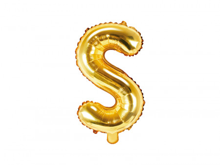 Balon litera S auriu folie 35 cm