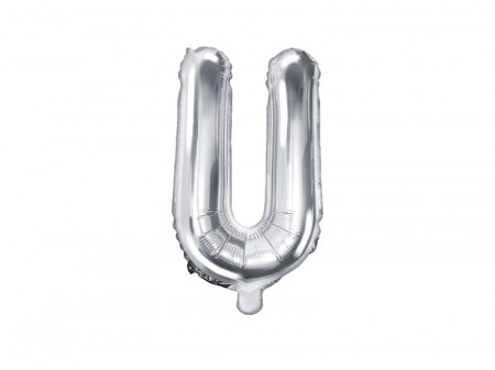 Balon argintiu litera U folie 35 cm
