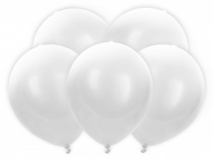 Baloane albe cu led 30 cm , 5 buc / set