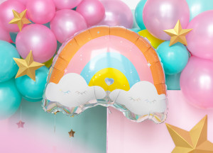 Balon curcubeu Rainbow din folie 55x40 cm