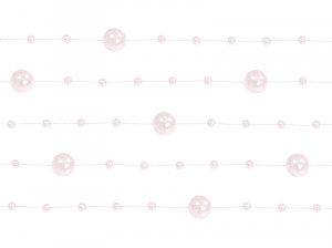 Ghirlanda de perle roz deschis 1.3m , 5 buc/set