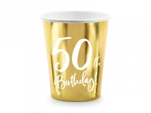 Pahare party 50 ani din carton 220 ml , 6 buc / set