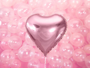Balon folie forma inima roz deschis 61 cm