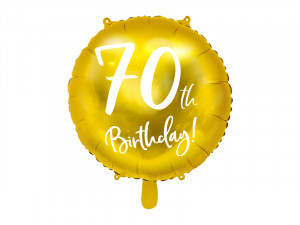 Balon auriu aniversari 70 ani folie 45cm