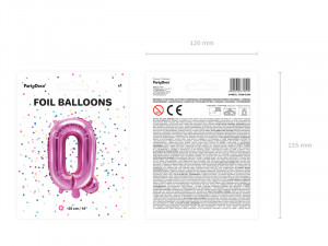 Balon litera Q roz inchis folie 35 cm