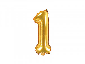 Balon folie numar 1, 35cm, auriu