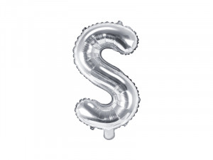 Balon argintiu litera S folie 35 cm
