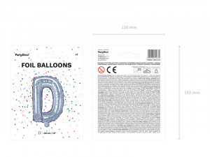 Balon litera D holografic folie 35 cm