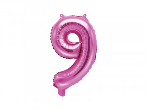 Balon numarul 9 folie 35 cm roz magenta