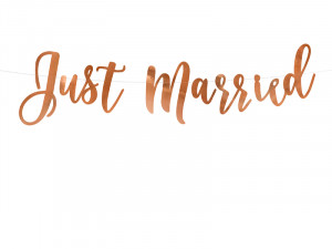 Banner litere rose gold Just Married 20x77 cm