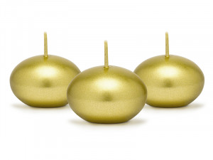 Lumanari aurii plutitoare 4 cm , 50 buc / set