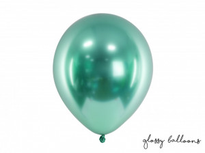 Baloane sidefate verde latex 30 cm , 50 buc / set