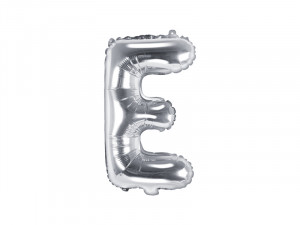 Balon argintiu litera E folie 35 cm