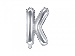 Balon argintiu litera K folie 35 cm