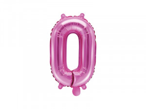 Balon folie numarul 0, 35cm, roz inchis