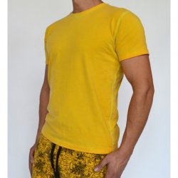 МЪЖКА ТЕНИСКА С ИЗБЕЛВАНЕ ПО ШЕВОВЕТЕ YELLOW OIL DYE
