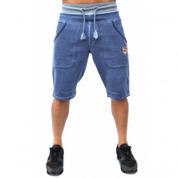 МЪЖКИ КЪСИ ПАНТАЛОНИ RELIO BLUE OIL DYE SHORTS С ИЗБЕЛВАНЕ ПО ШЕВОВЕТЕ