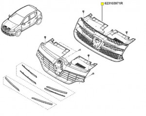 Grila calandru Dacia Logan II/ Dacia Logan MCV II/ Dacia Sandero II