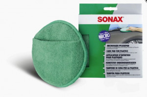 Solutie spray pentru suprafete plastice cu efect mat plus pad microfibra Sonax