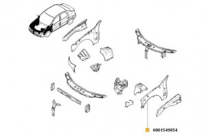 Dublura stalp fata stanga Dacia Logan/ Dacia Sandero