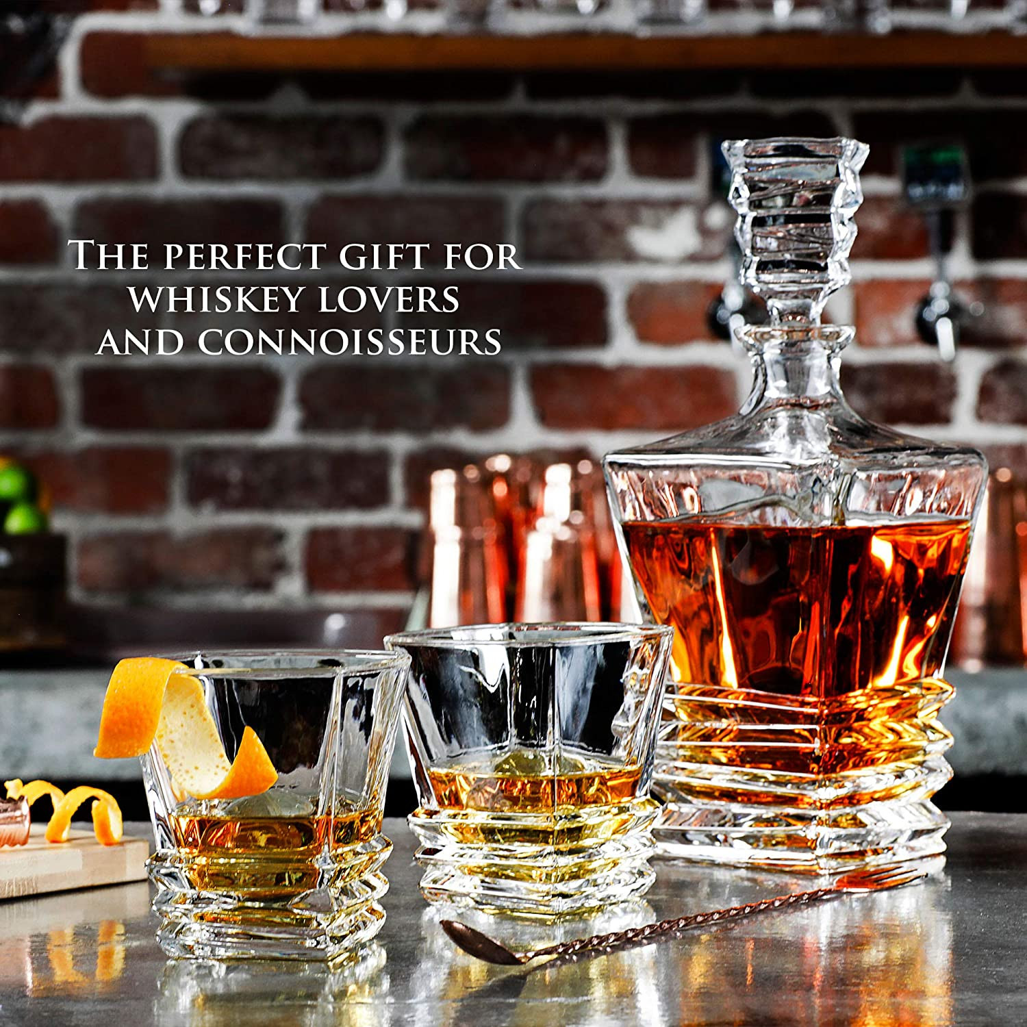 Cristal Bohemia - Set 7 piese Decantor de whisky + 6 pahare Legend