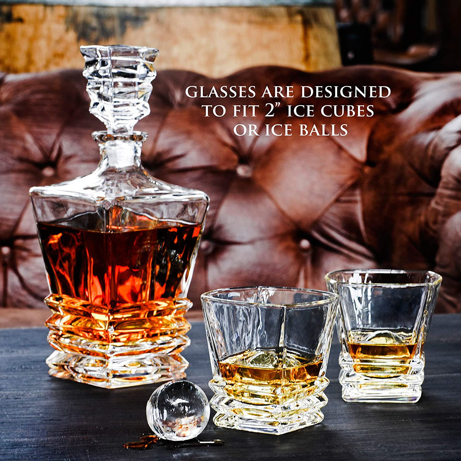 Cristal Bohemia - Set 7 piese Decantor de whisky + 6 pahare Legend