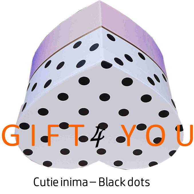 Cutie inima Purple&White Dots