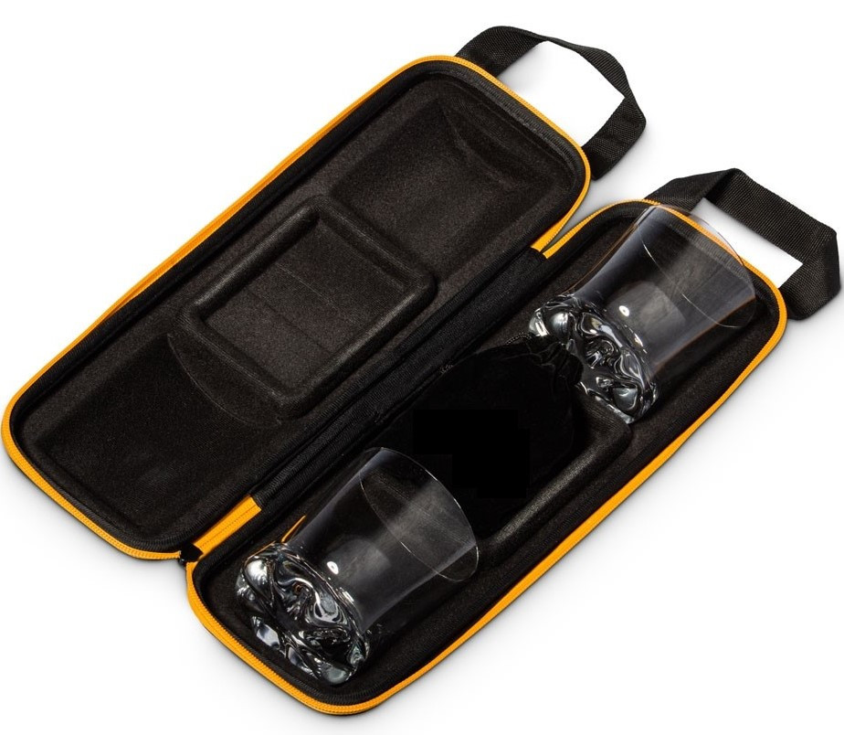 Setul iubitorului de Whisky - 2 pahare de whisky si pietre de racire in carcasa Elegance