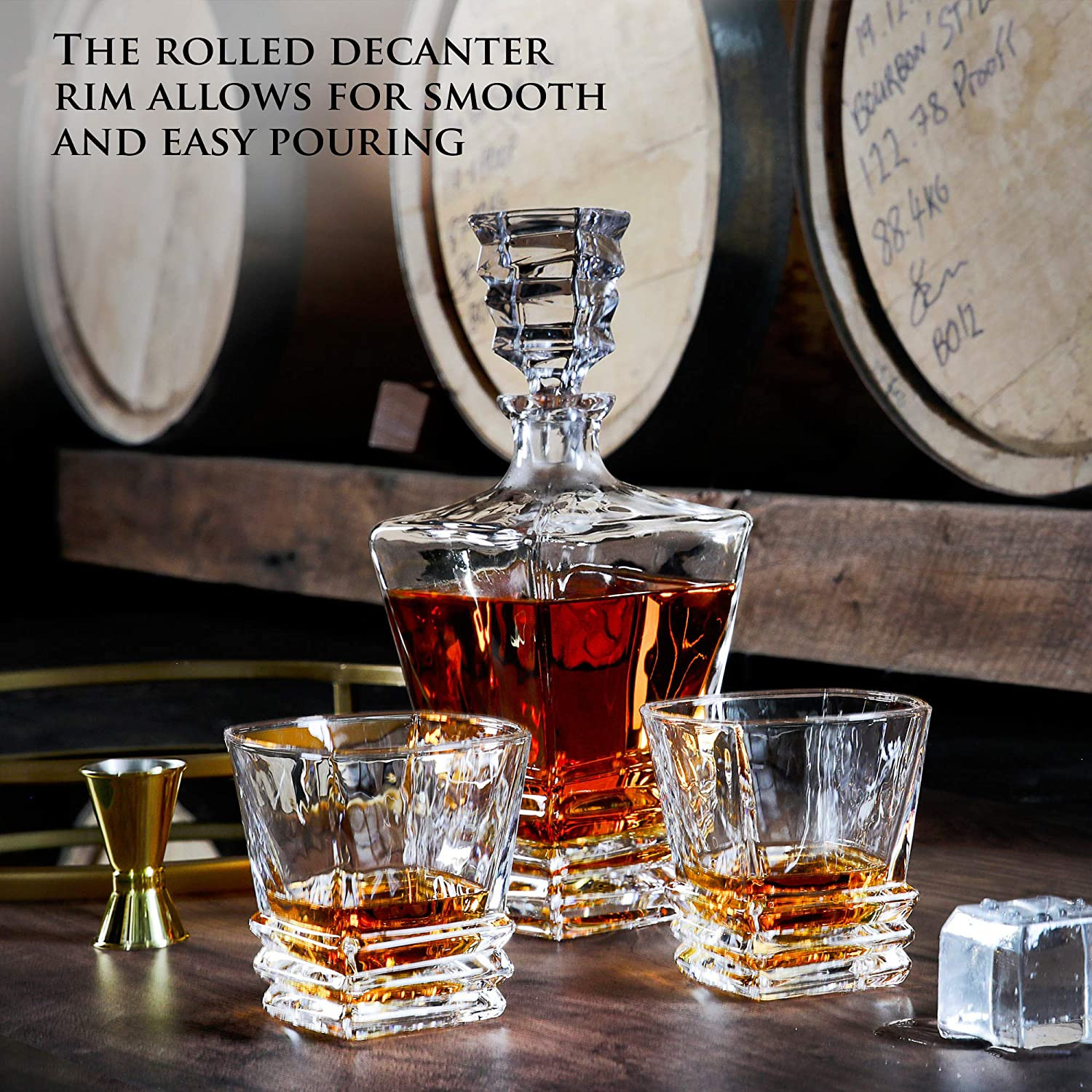 Cristal Bohemia - Set 7 piese Decantor de whisky + 6 pahare Legend