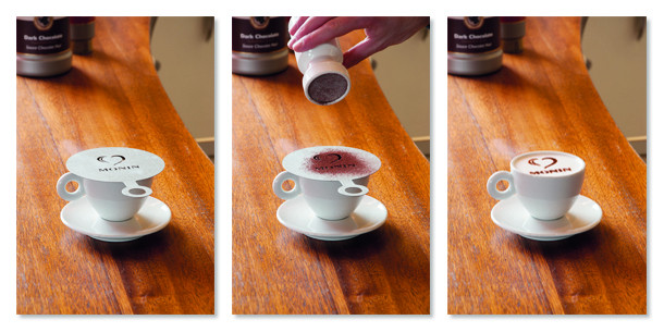 Set decorativ pentru cafea cu shaker pentru pudrare
