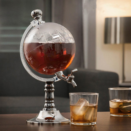 Decantor Glob Pamantesc cu robinet dozator pentru bauturi