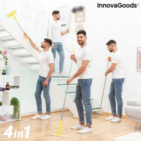 Set de curatare 4 in 1 mop, pamatuf praf, sters geamuri Clese InnovaGoods