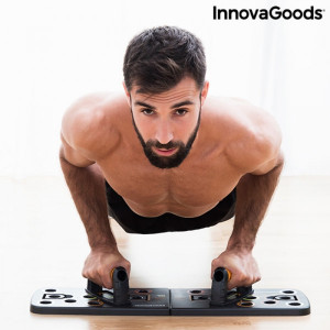 Aparat fitness placa pentru flotari cu benzi elastice de rezistenta si ghid exercitii