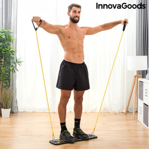 Aparat fitness placa pentru flotari cu benzi elastice de rezistenta si ghid exercitii