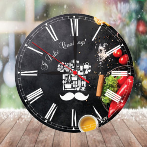 Cadou pentru barbatul care gateste - Stand condimente + Ceas I Like Cooking + Manusi Homar