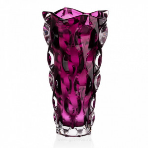 Cadou De Lux Cristal Bohemia - Set Vaza si platou pentru fructe colectia Zefir amethist