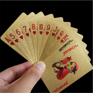 Carti de joc Poker aurite model dolar