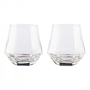 Set de 2 pahare diamant pentru vin sau whisky