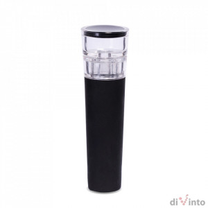 Set de servire vin in carcasa Elegance - racitor, tirbuson cu presiune de aer, antipicurator, dop de vid