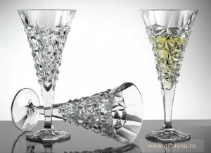 Cristal Bohemia - 6 pahare de vin sau sampanie Diamond Ice
