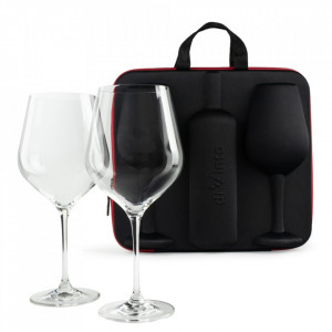 Cutie de vin Elegance cu 2 pahare gigant