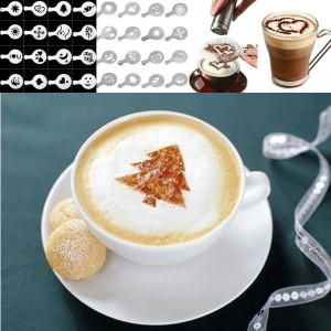 Set decor cafea sabloane + shaker pentru pudrare