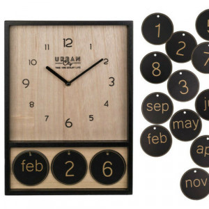 Ceas din lemn cu Calendar magnetic