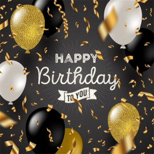 Felicitare aniversara Lux Happy Birthday - Black and Gold