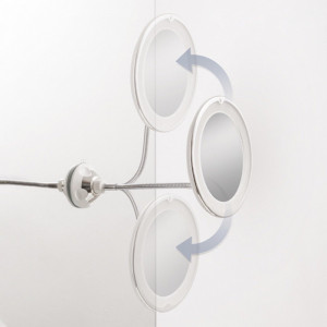 Oglinda LED cu efect de marire pentru machiaj cu picior flexibil, marire 5X