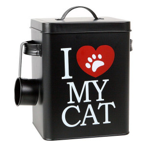 Recipient metalic 6,2 Litri pentru pastrare hrana uscata pisici - I Love My Cat