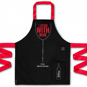 Sort pentru Femeia care gateste - cu buzunar pentru sticla de vin